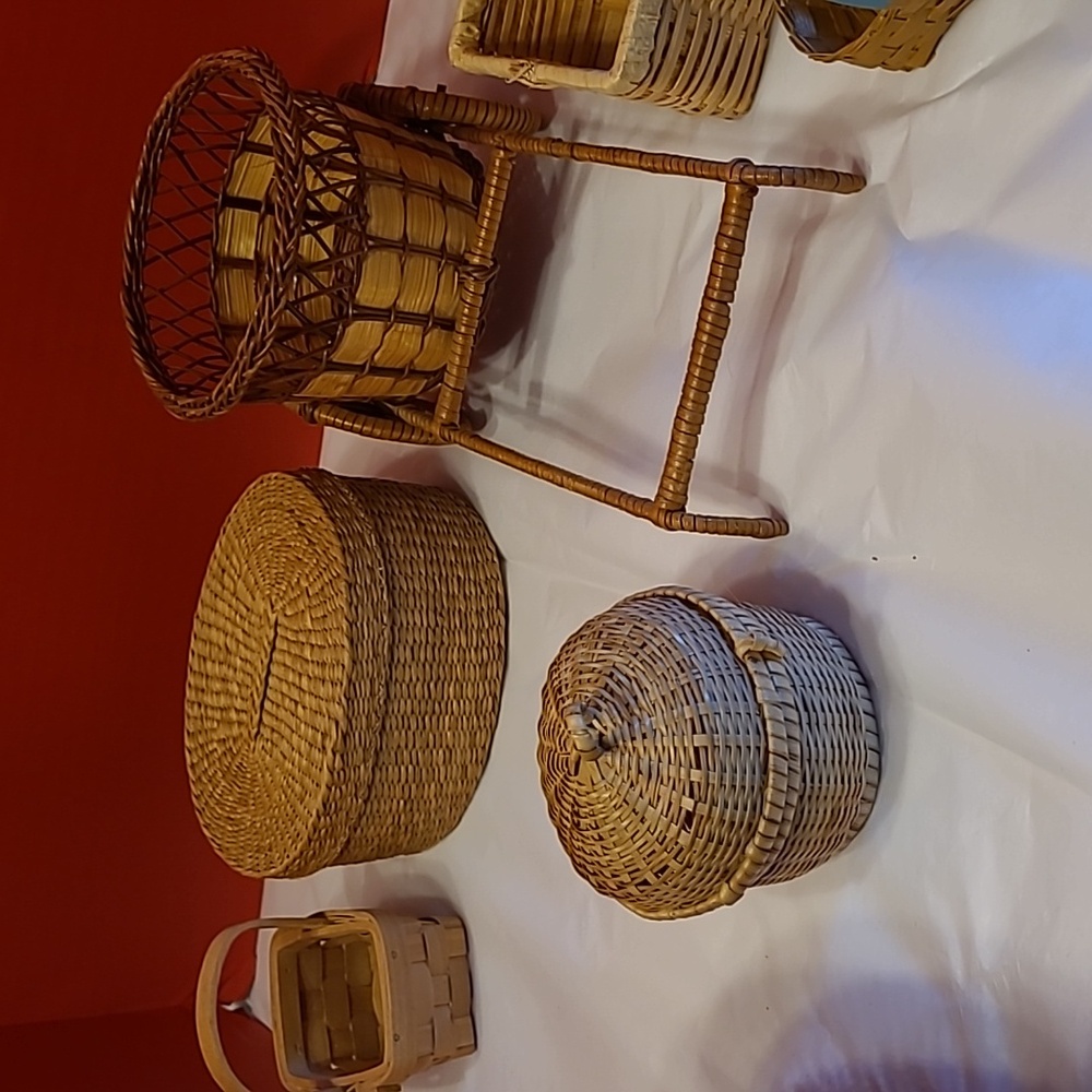 Handcrafted Wicker Basket Set - Brown - Picture 8 of 9